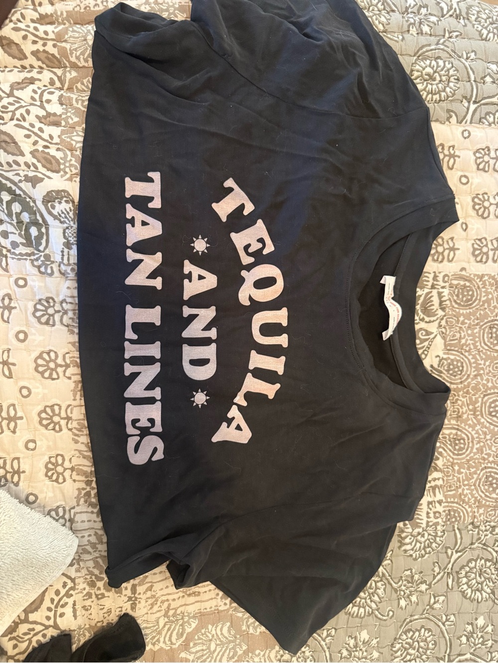 Black Graphic Tee - "Tequila and Tan Lines"